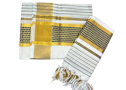 Southloom Cotton Handloom Set Mundu (Bottle Green) SL619