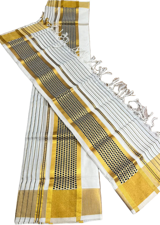 Southloom Cotton Handloom Set Mundu (Bottle Green) SL619
