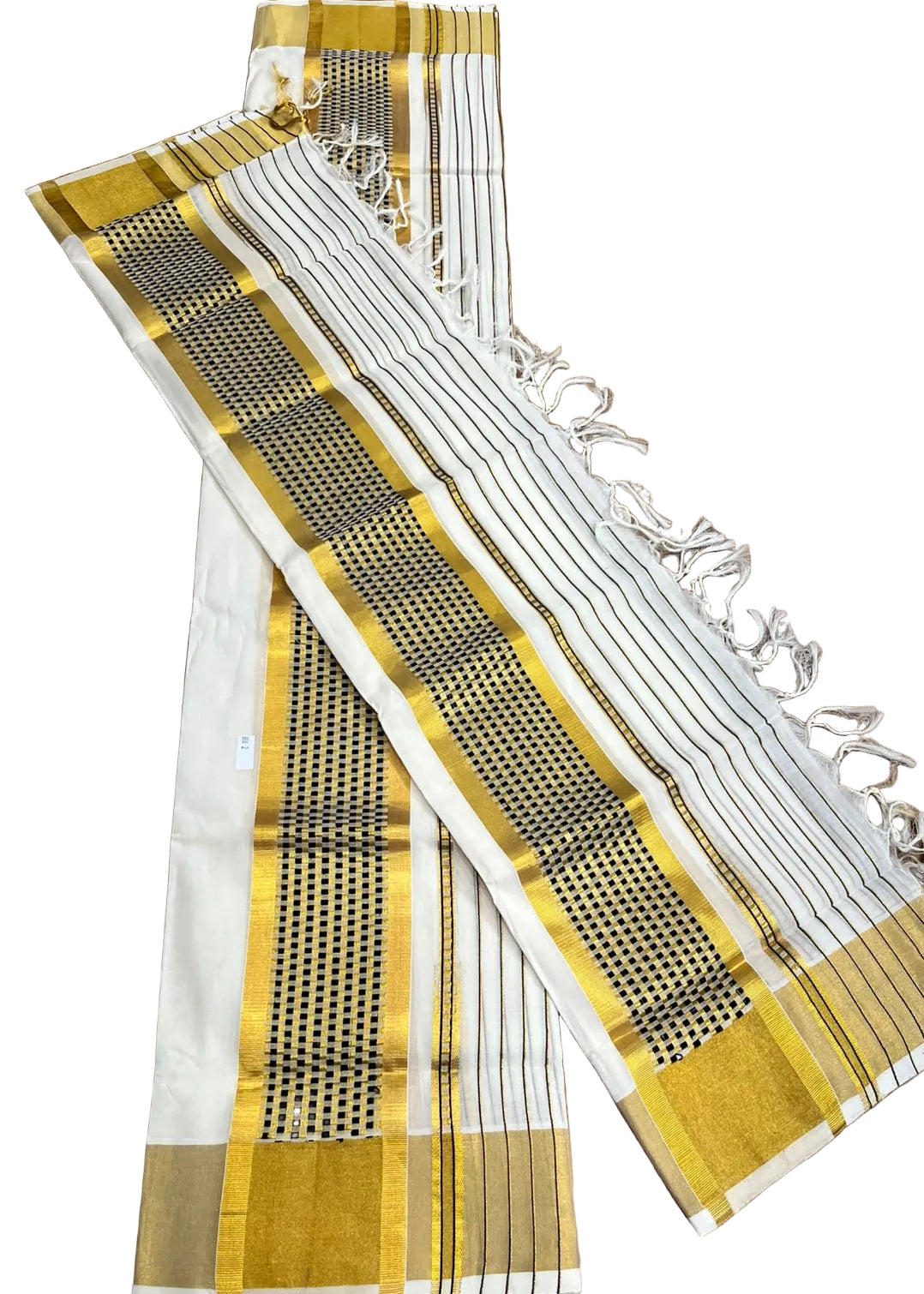 Southloom Cotton Handloom Set Mundu (Black) SL619