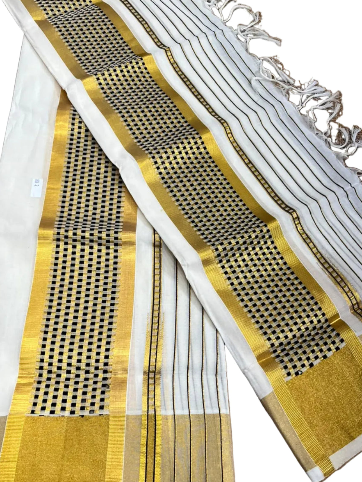 Southloom Cotton Handloom Set Mundu (Black) SL619