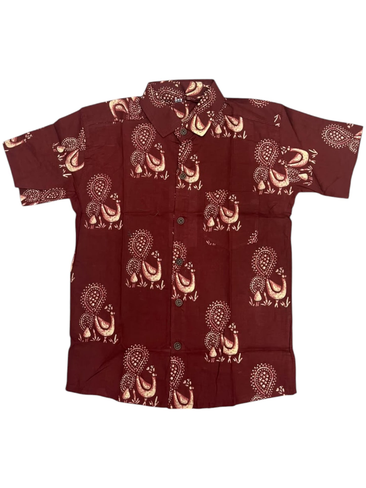 Southloom Pure Cotton Jaipur Printed Shirt For Kids Half Sleeves SL607
