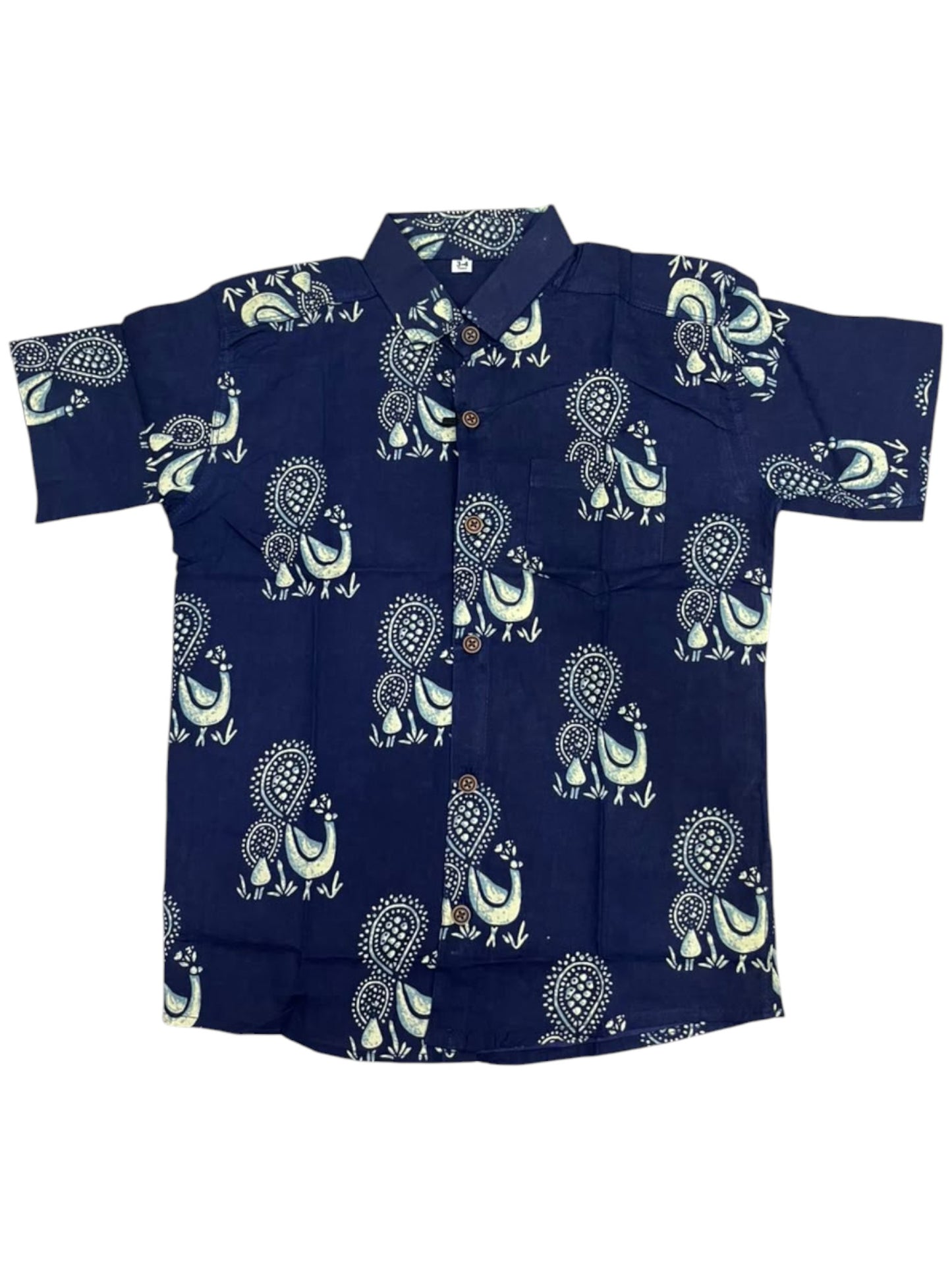 Southloom Pure Cotton Jaipur Printed Shirt For Kids Half Sleeves SL607