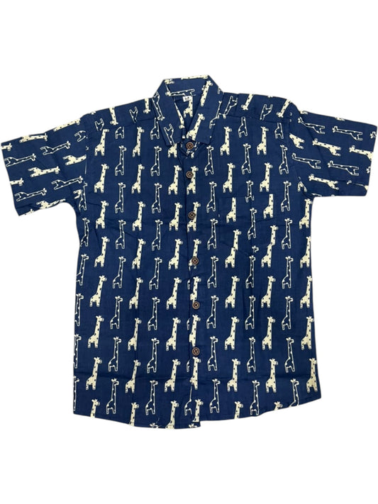 Southloom Pure Cotton Jaipur Printed Shirt For Kids Half Sleeves SL607
