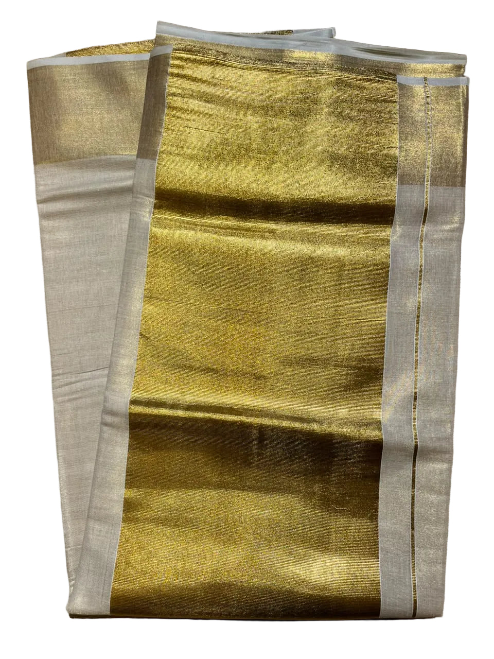 Southloom Kerala Tissue Saree With Kasavu Borders And 10 Inch Borders On The Pallu