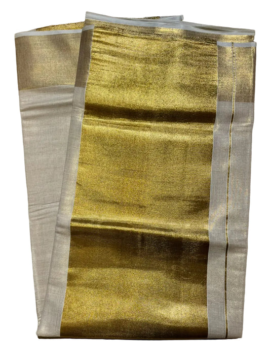 Southloom Kerala Tissue Saree With Kasavu Borders And 10 Inch Borders On The Pallu