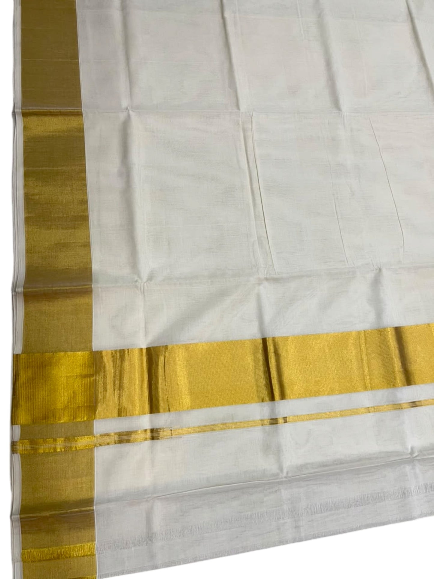 Southloom Super Premium Balaramapuram Handloom Cotton Saree In 4 Inch with Gold Kasavu and Gold Border