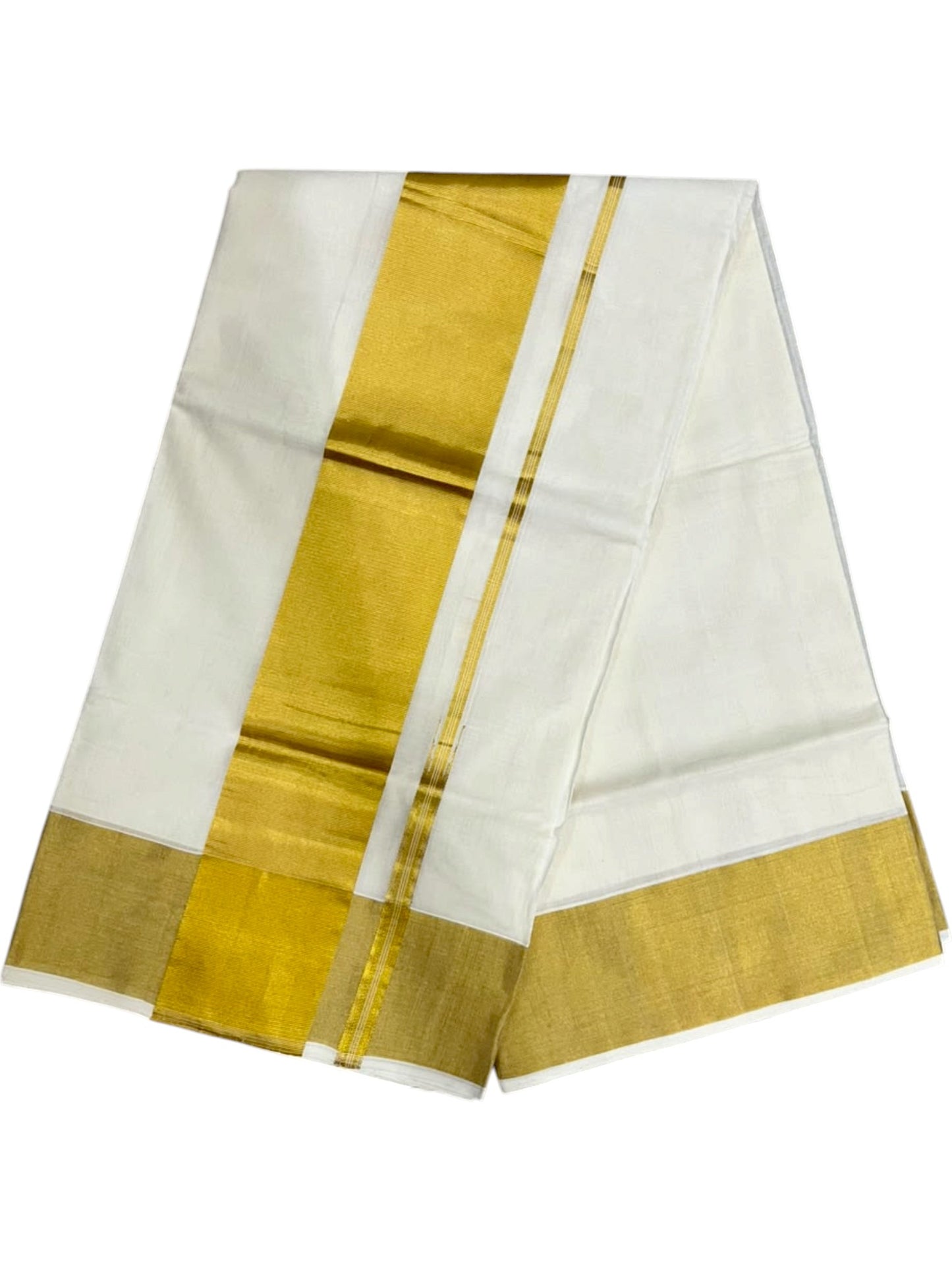Southloom Super Premium Balaramapuram Handloom Cotton Saree In 4 Inch with Gold Kasavu and Gold Border