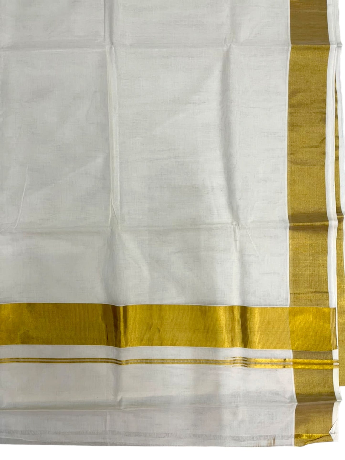 Southloom Super Premium Balaramapuram Handloom Cotton Saree In Inch with Gold Kasavu and Gold Border