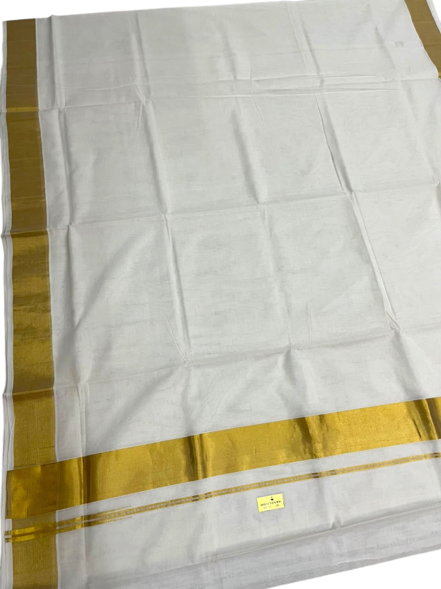 Southloom Super Premium Balaramapuram Handloom Cotton Saree In Inch with Gold Kasavu and Gold Border
