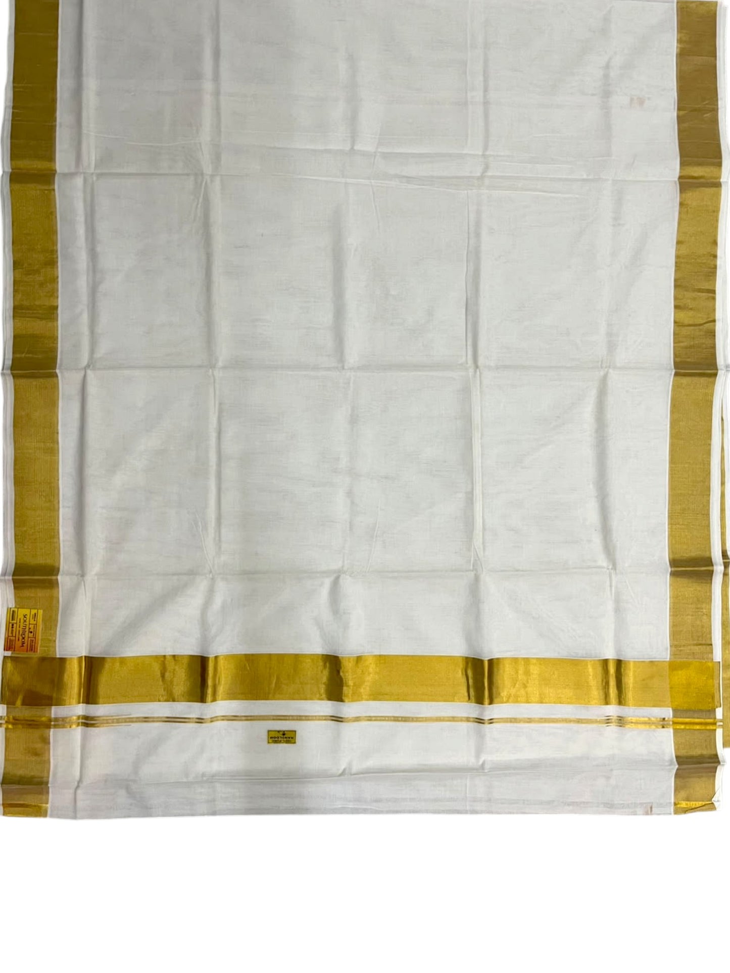 Southloom Super Premium Balaramapuram Handloom Cotton Saree In Inch with Gold Kasavu and Gold Border