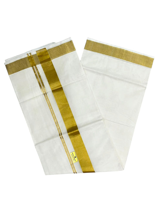 Southloom Super Premium Balaramapuram Handloom Cotton Saree Chutti Kara with Gold Kasavu and Gold Border In 2 Inch