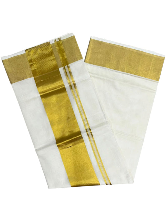 Southloom Super Premium Balaramapuram Handloom Cotton Saree With Chutti Kara Design And Gold Kasavu on Border In 4 Inch