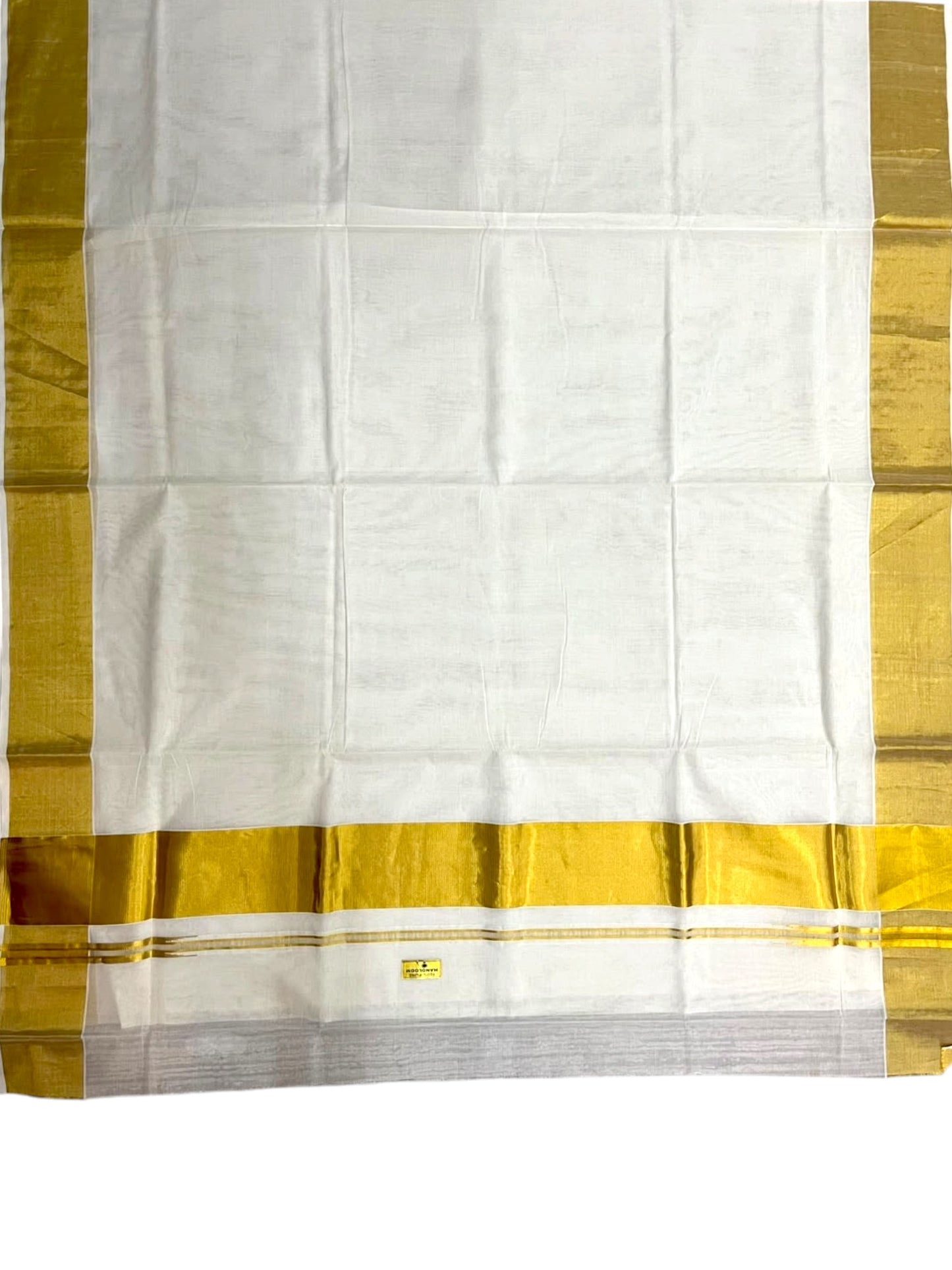 Southloom Super Premium Balaramapuram Handloom Cotton Saree With Chutti Kara Design And Gold Kasavu on Border In 4 Inch