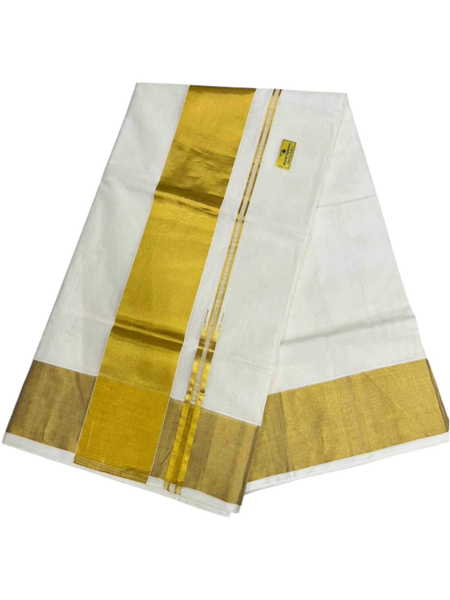 Southloom Super Premium Balaramapuram Handloom Cotton Saree With Chutti Kara Design And Gold Kasavu on Border In 4 Inch