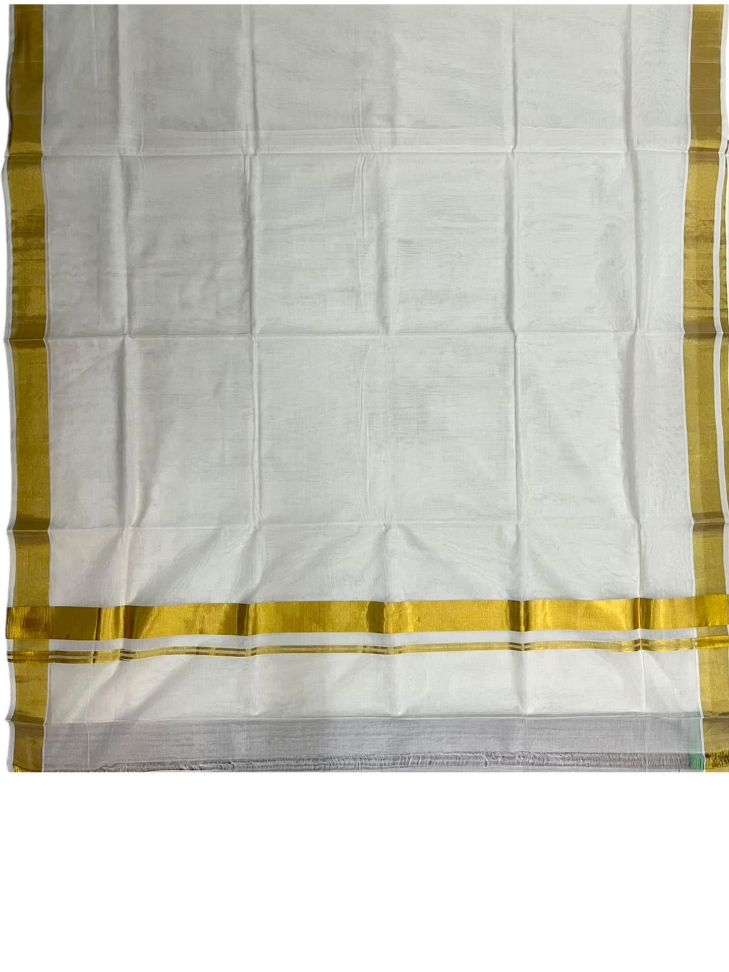 Southloom Super Premium Balaramapuram Handloom Cotton Saree Chutti Kara with Gold Kasavu and Gold Border In 2 Inch