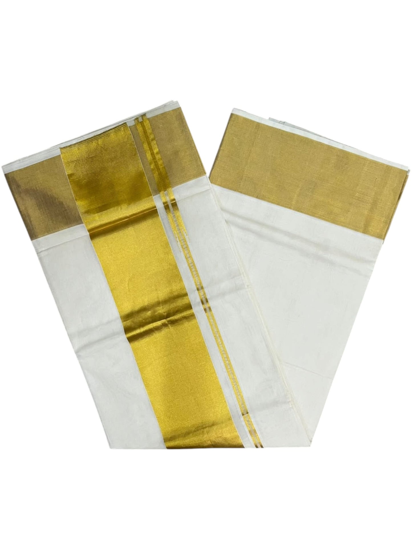 Southloom Super Premium Balaramapuram Handloom Cotton Saree Chutti Kara with Gold Kasavu and Gold Border In 5 Inch