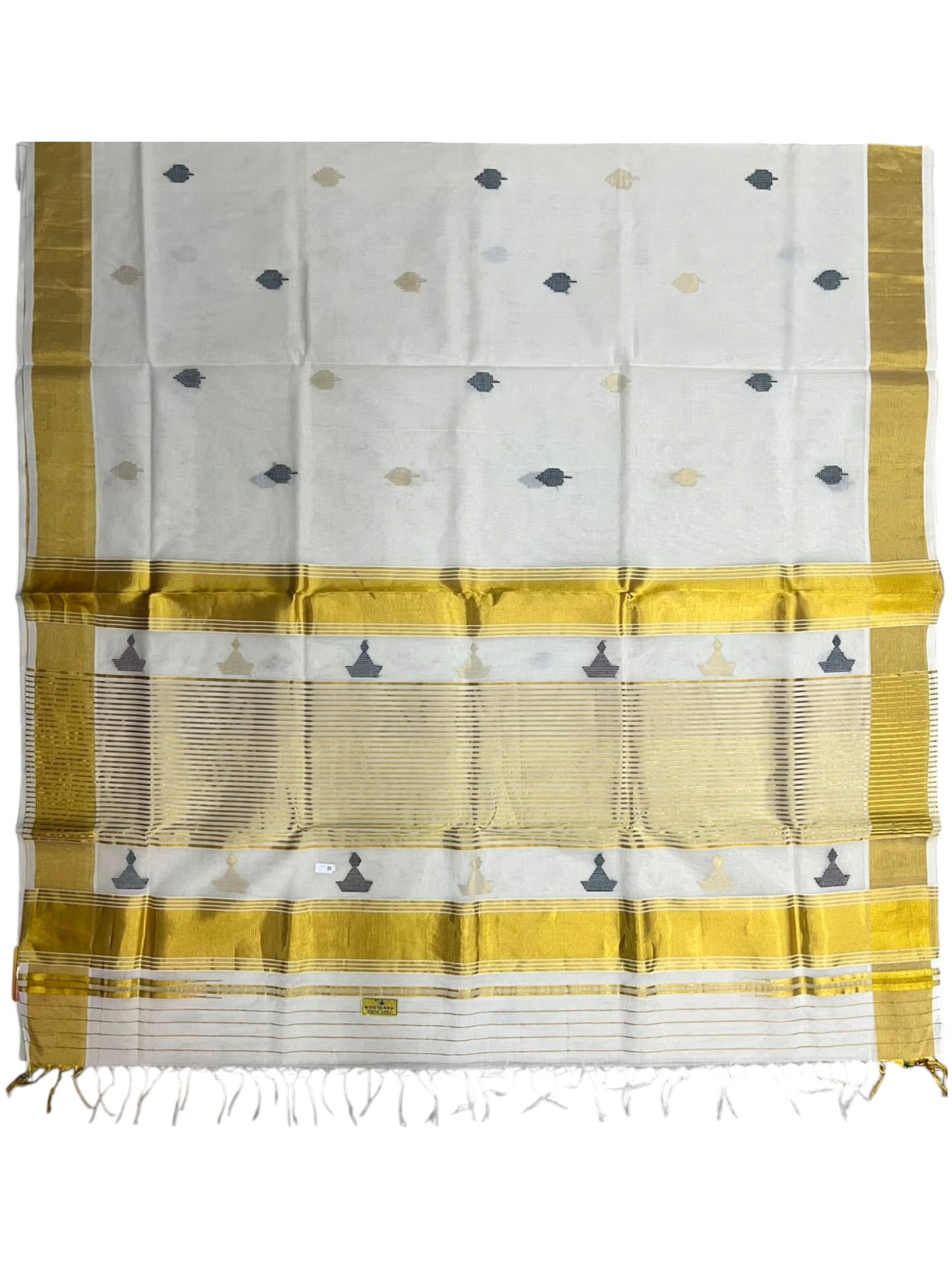 Southloom Super Premium Balaramapuram Handloom Cotton Saree With Butta Works on Body and Vilaku design on pallu