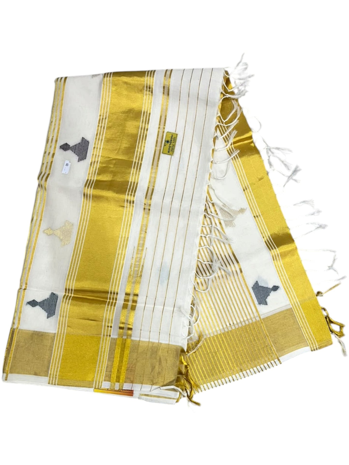 Southloom Super Premium Balaramapuram Handloom Cotton Saree With Butta Works on Body and Vilaku design on pallu
