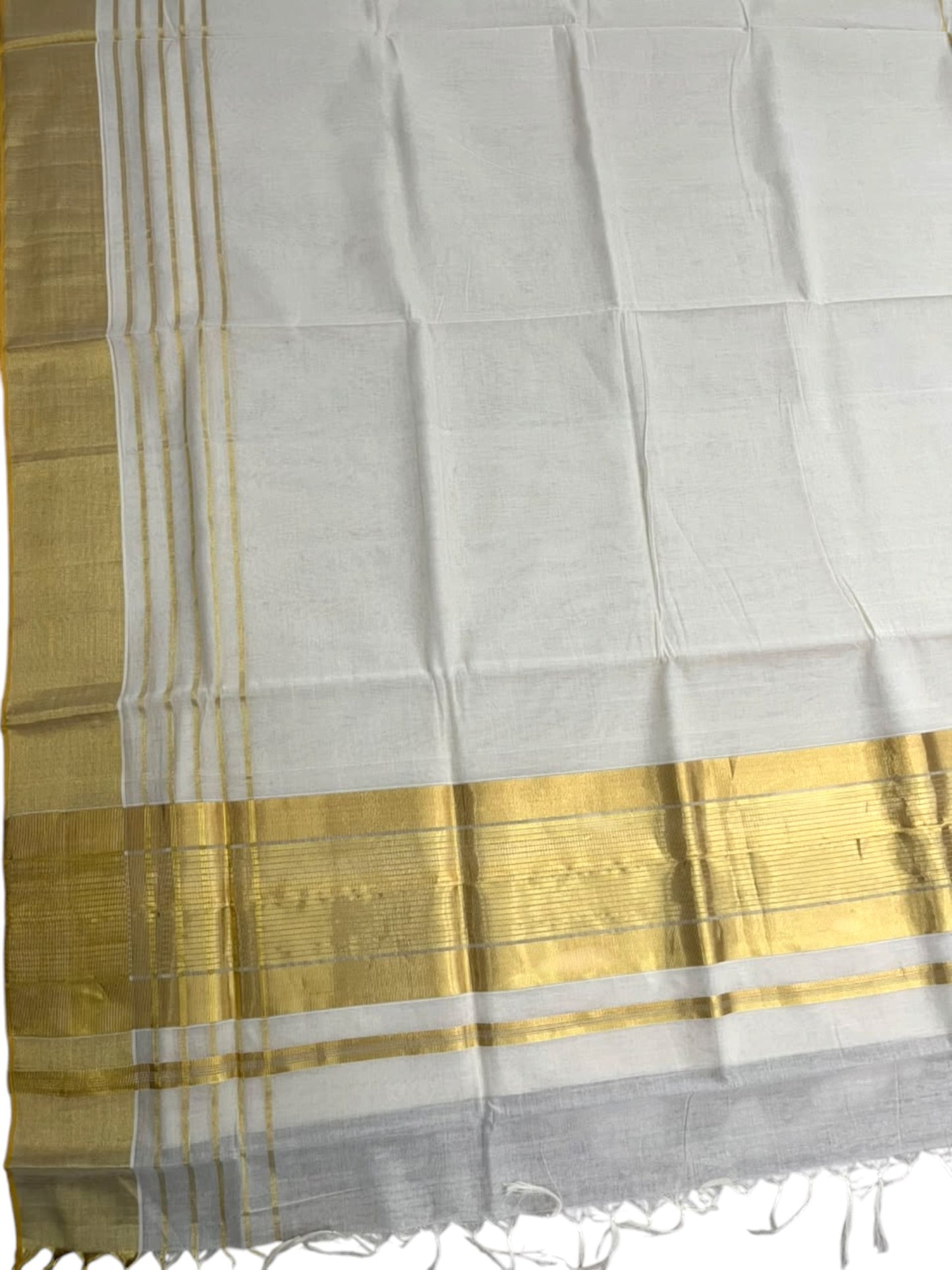 Southloom Super Premium Balaramapuram Handloom Cotton Saree With Golden Zari Works on Borders