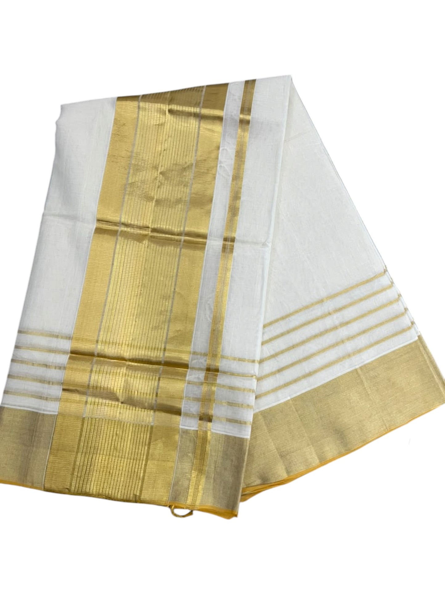 Southloom Super Premium Balaramapuram Handloom Cotton Saree With Golden Zari Works on Borders