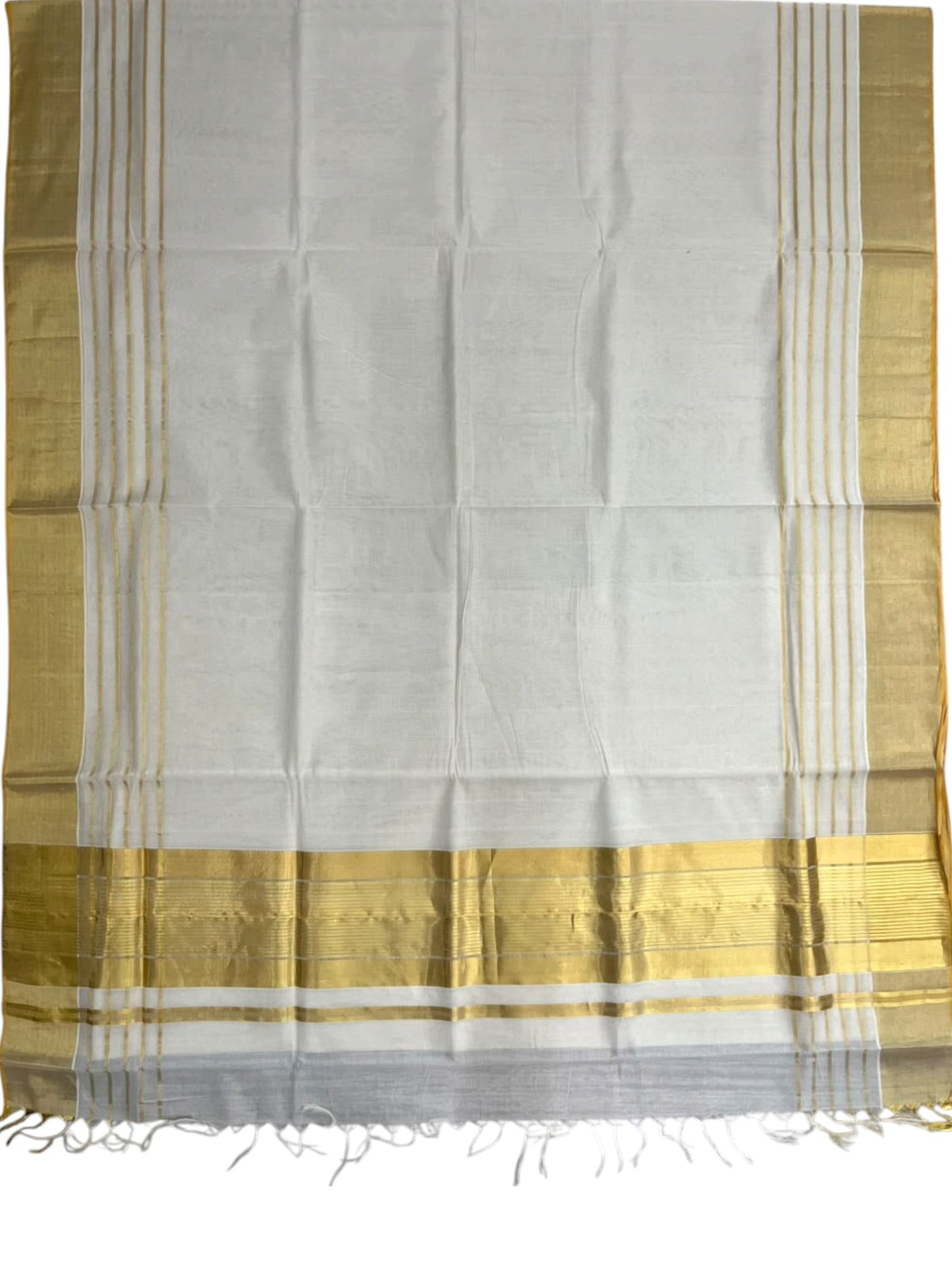 Southloom Super Premium Balaramapuram Handloom Cotton Saree With Golden Zari Works on Borders