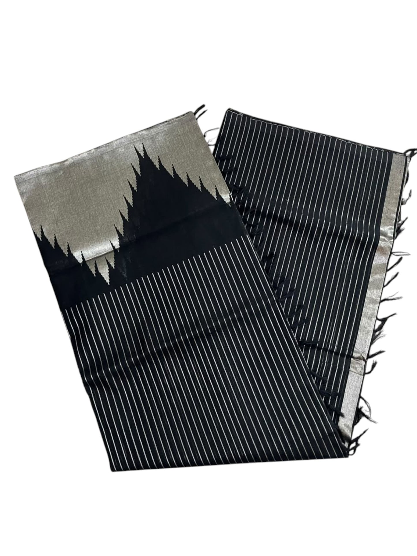 Southloom Super Premium Balaramapuram Handloom Cotton Saree With Black And Tample Design On Border