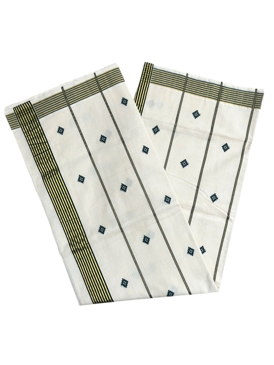 Southloom Super Premium Balaramapuram Handloom Cotton Saree with Green Butta Work on Body on Border