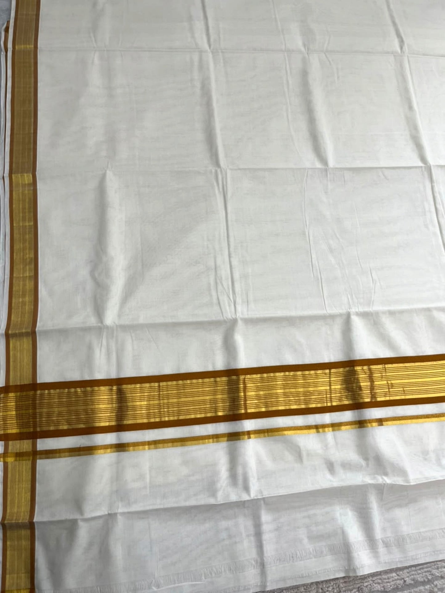 Southloom Super Premium Balaramapuram Handloom Cotton Saree With  Golden&Yellow Border