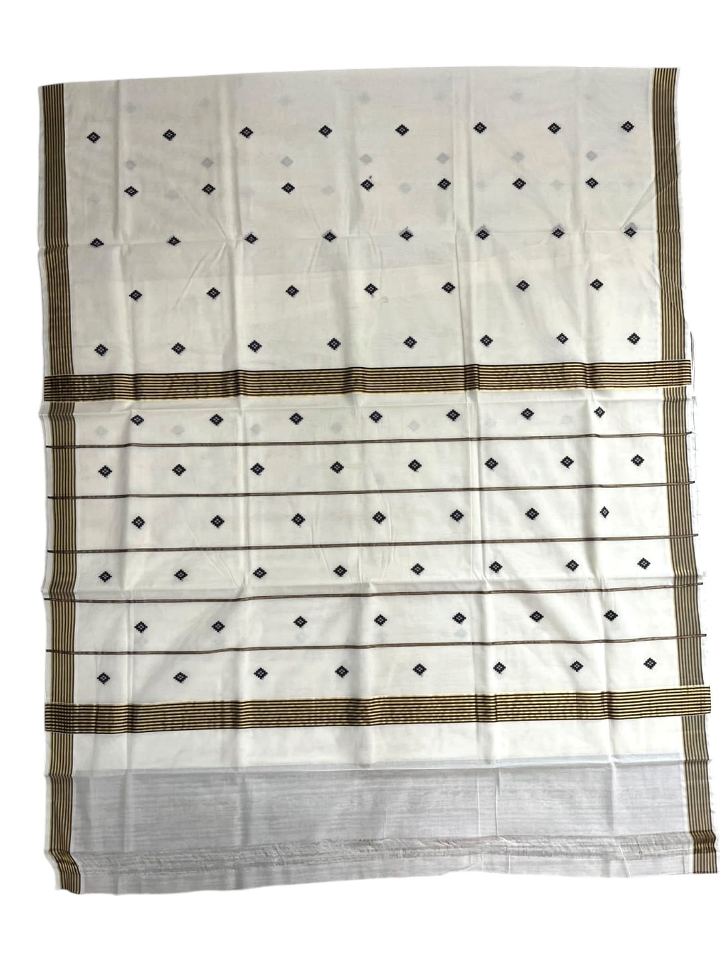 Southloom Super Premium Balaramapuram Handloom Cotton Saree with Brown Butta Work on Body on Border