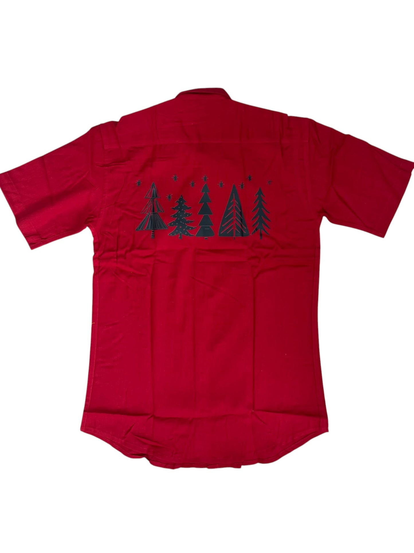 Southloom Ethinic Shirt With Christmas Printed for Men in Red Half Sleeve
