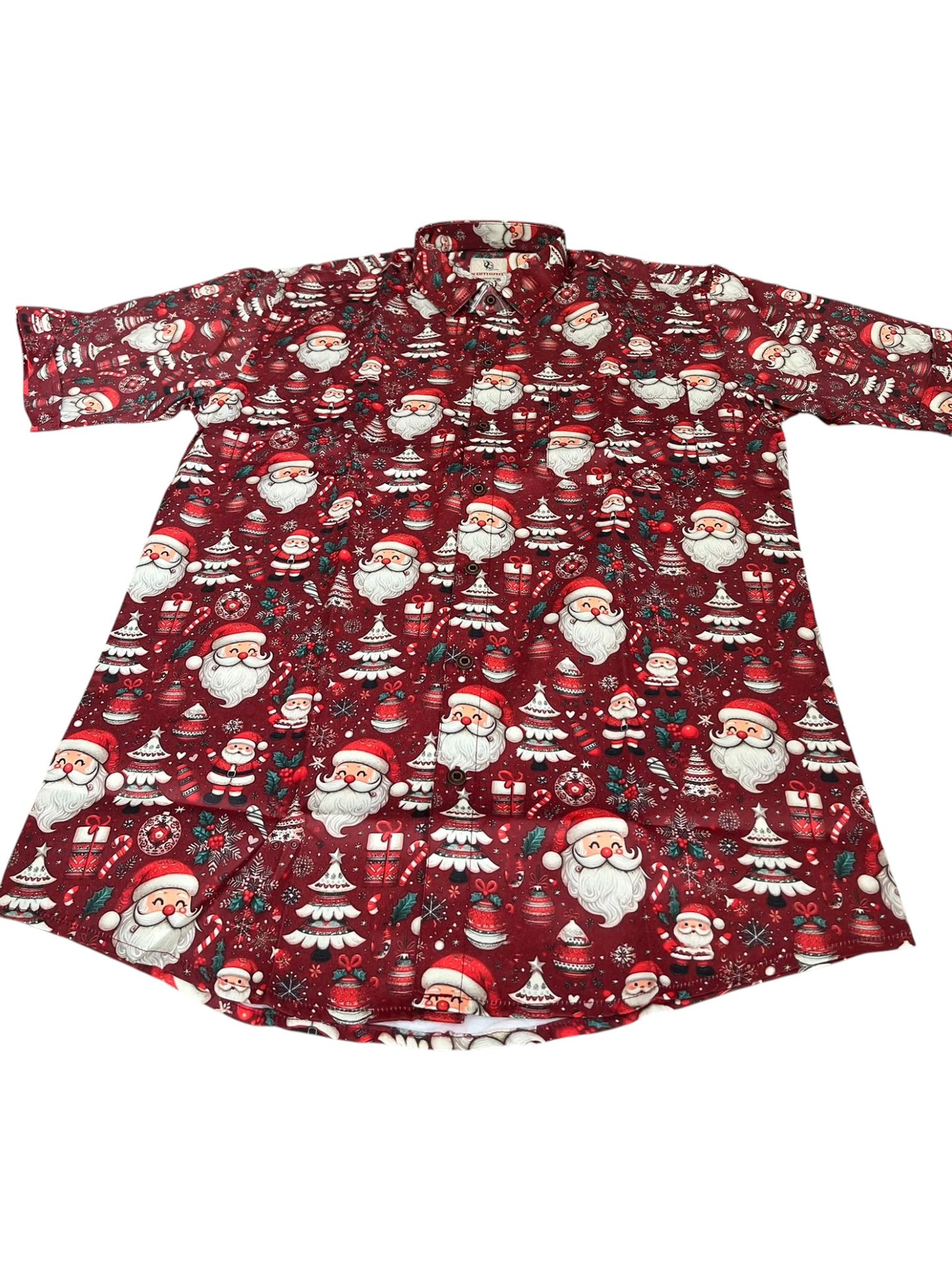 Southloom Ethinic Shirt With Christmas Printed for Men in Red Half Sleeve