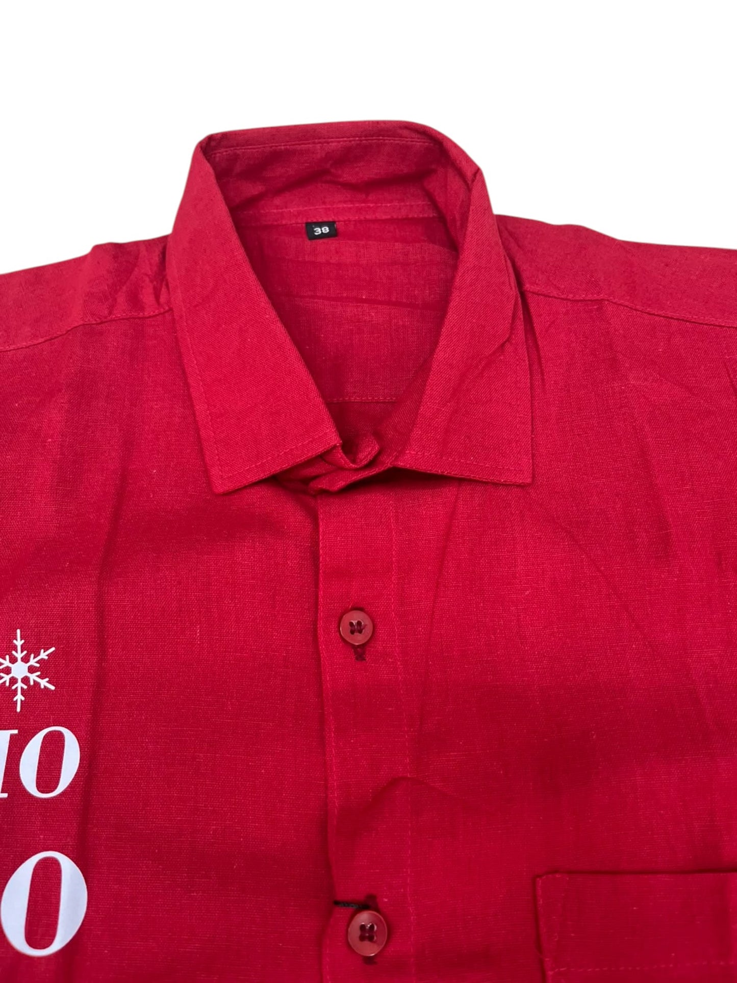 Southloom Ethinic Shirt With Christmas Printed for Men in Red Half Sleeve