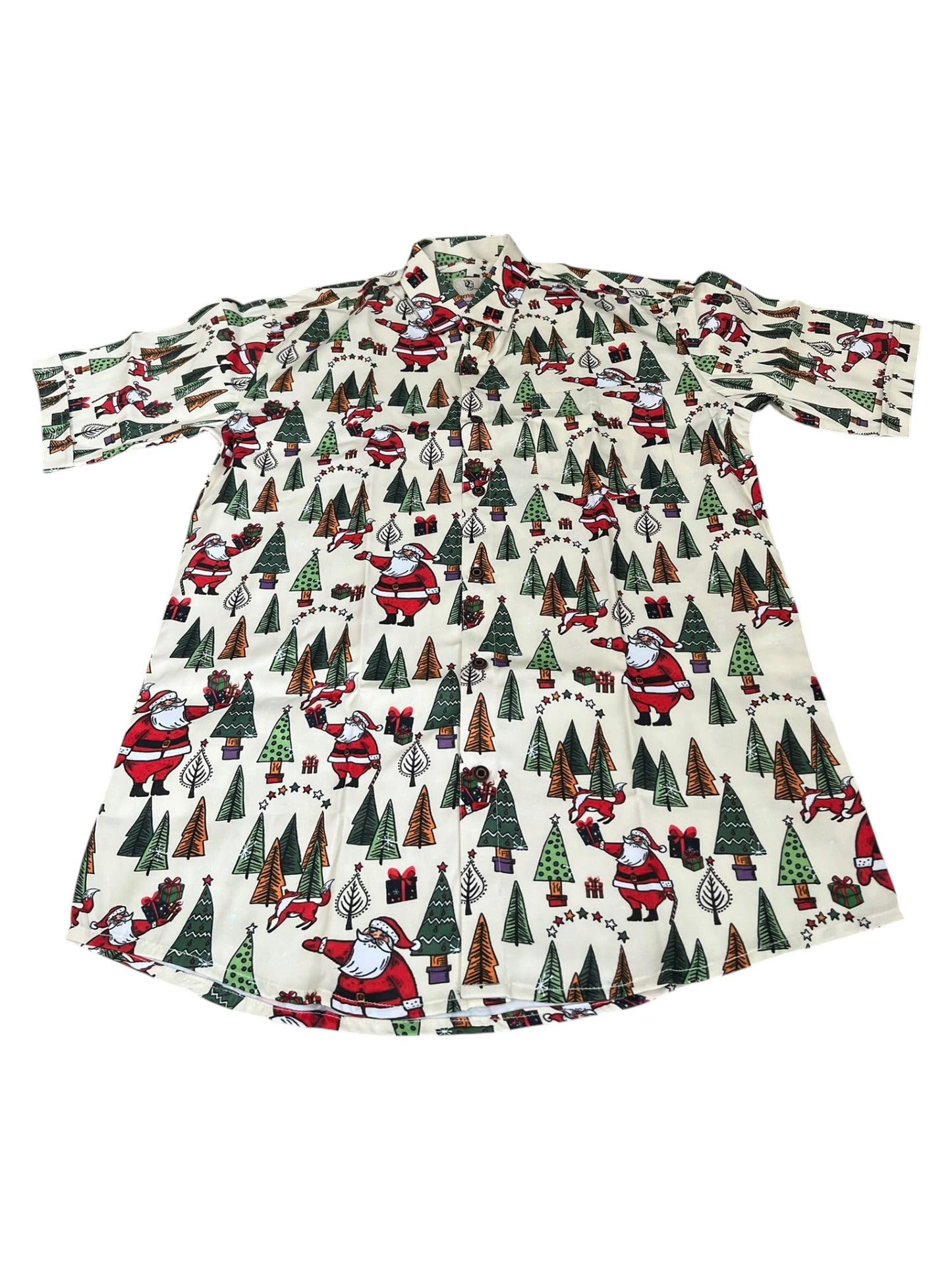 Southloom Ethinic Shirt With Christmas Printed for Men in Off white Half Sleeve