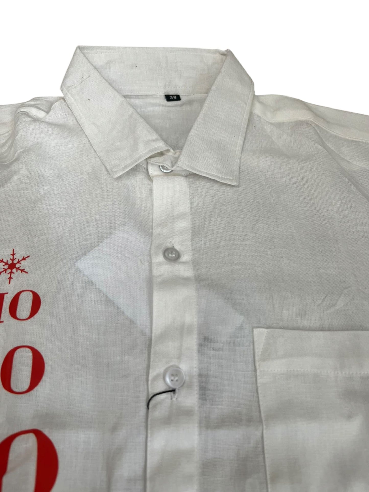 Southloom Ethinic Shirt With Christmas Printed for Men in Off white Half Sleeve