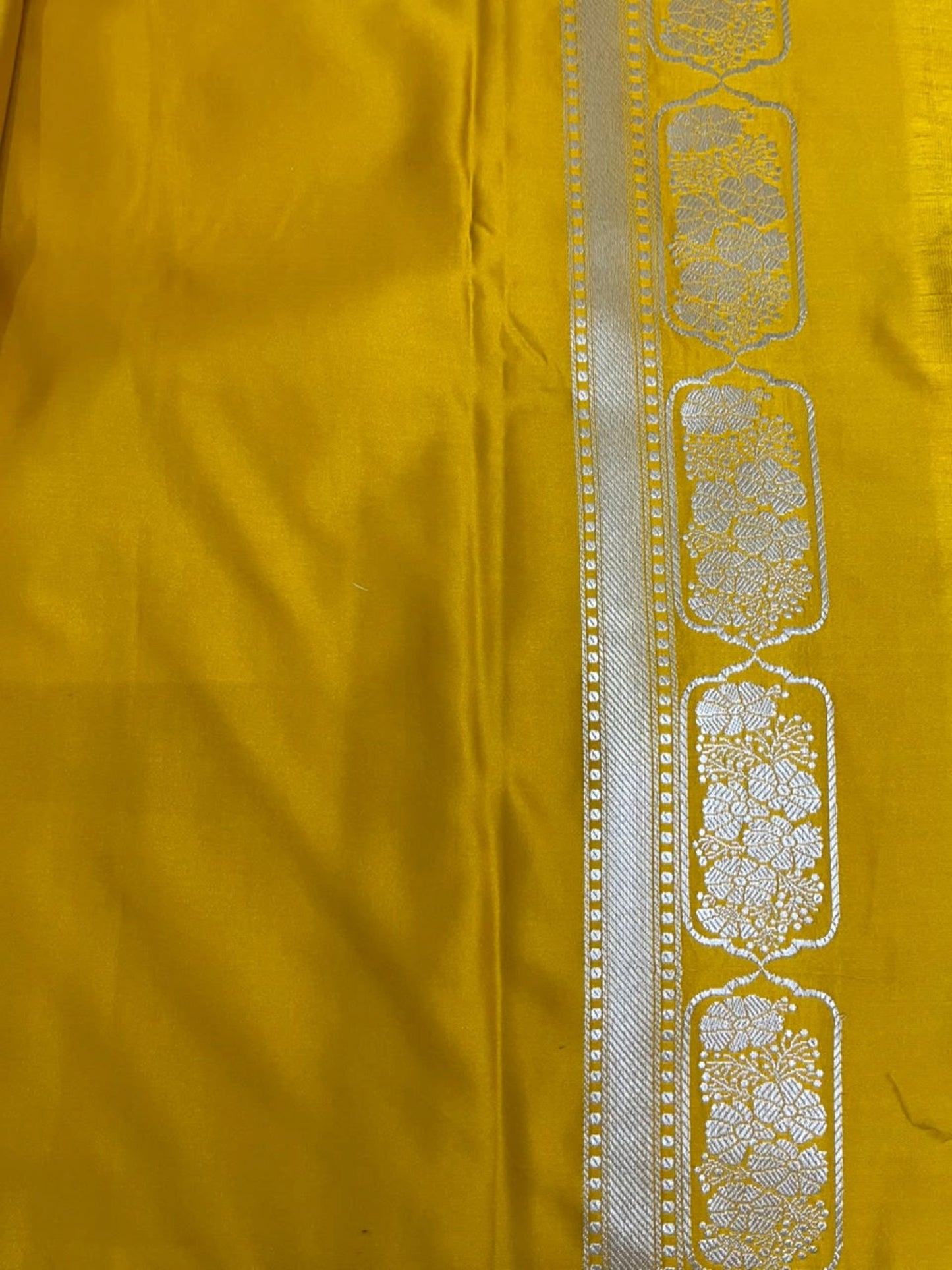 Southloom Satin Banarasi Silk Saree with Woven Work on Body And Borders In Yellow