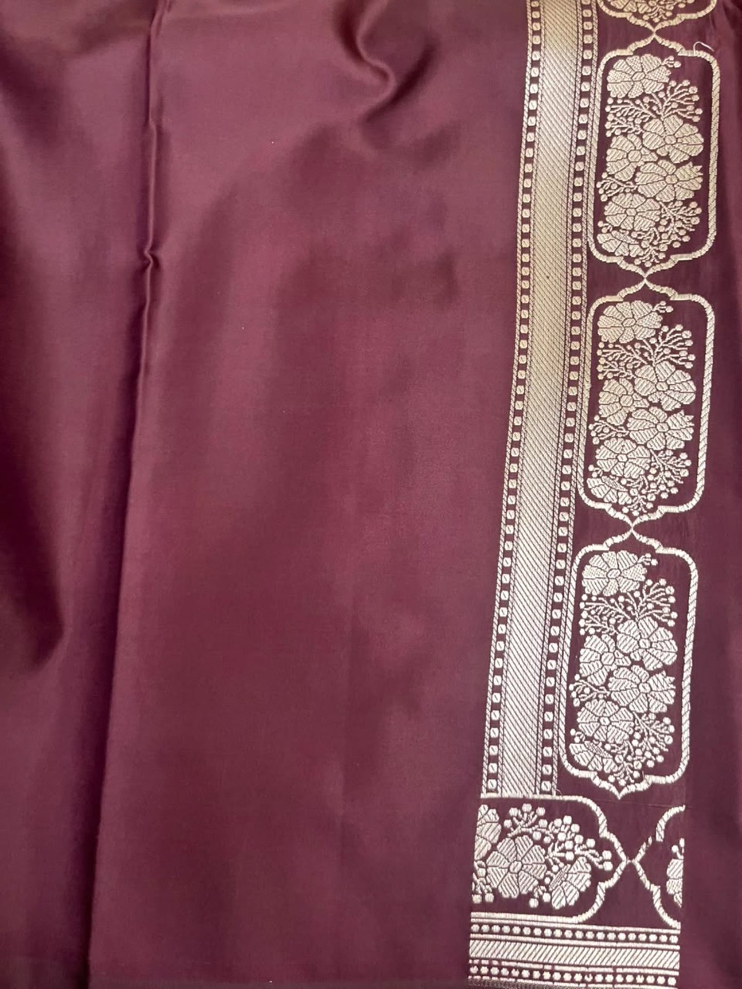 Southloom Satin Banarasi Silk Saree with Woven Work on Body And Borders In purple