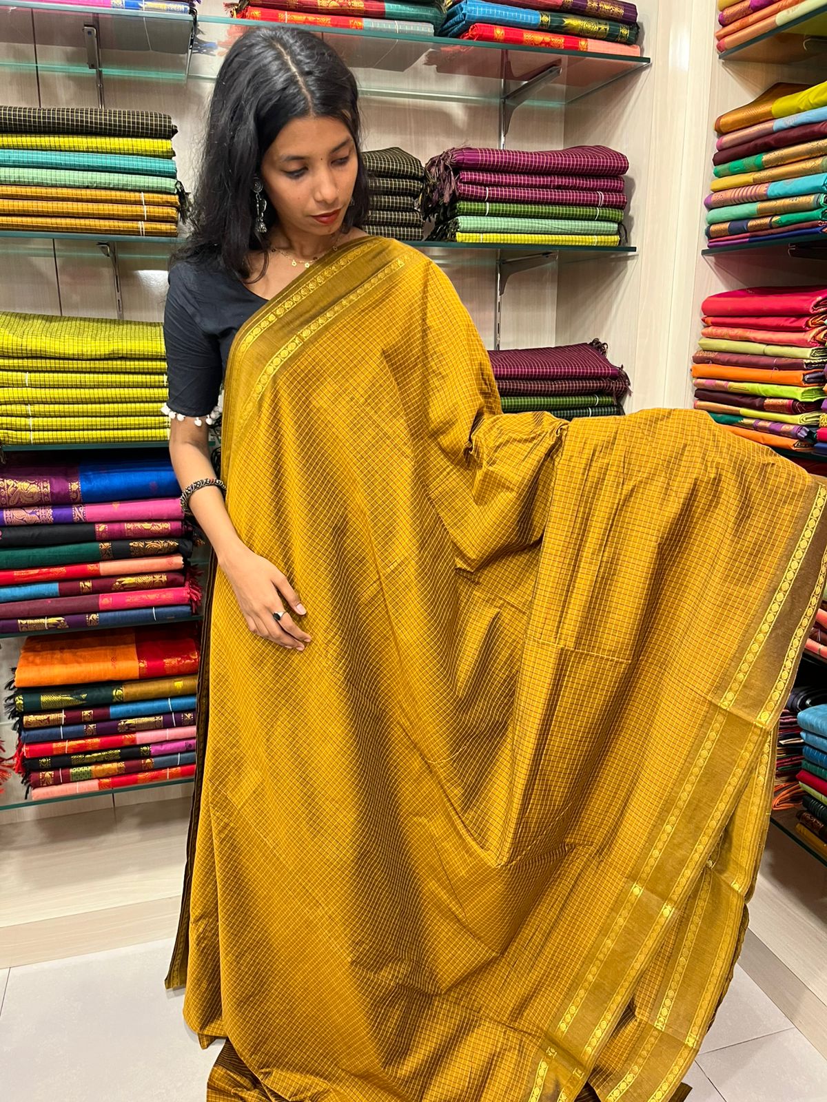 Brown Kalyani Cotton Saree SL166