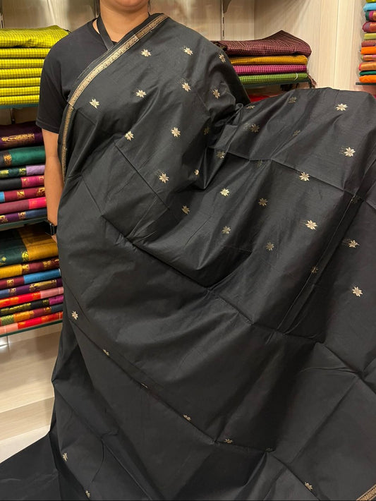 Maheshwari Cotton Saree Black SL174