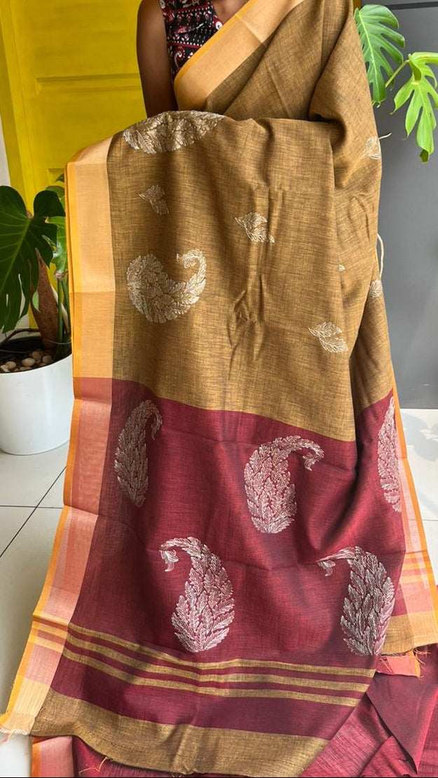Linen Cotton Saree SL213
