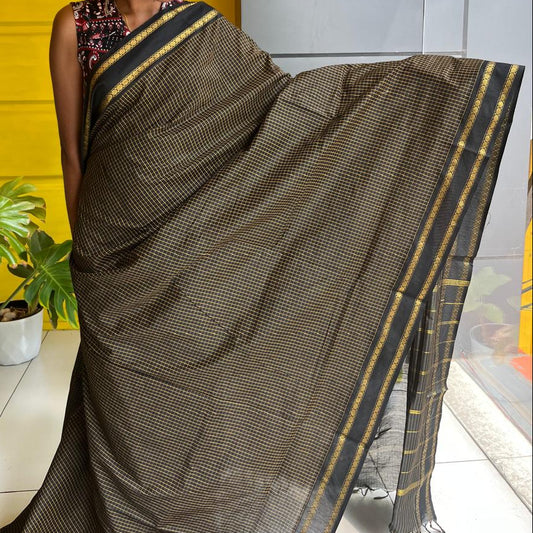 Black Kalyani Cotton Saree SL236