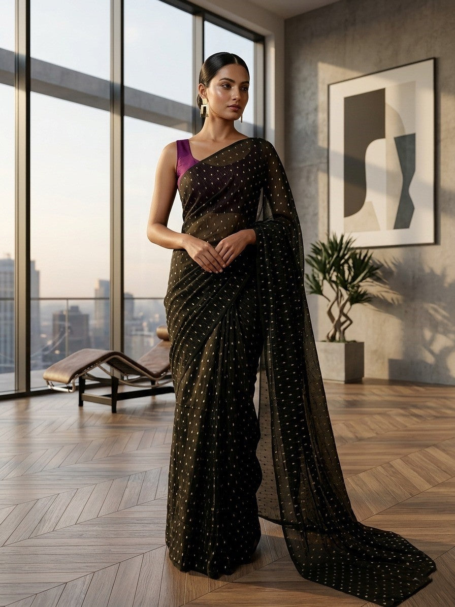 Southloom Desginer Vichithra Silks Saree in Green