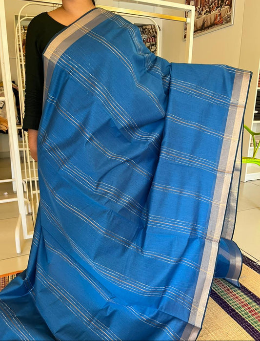 Blue Semi Tussar Saree SL237