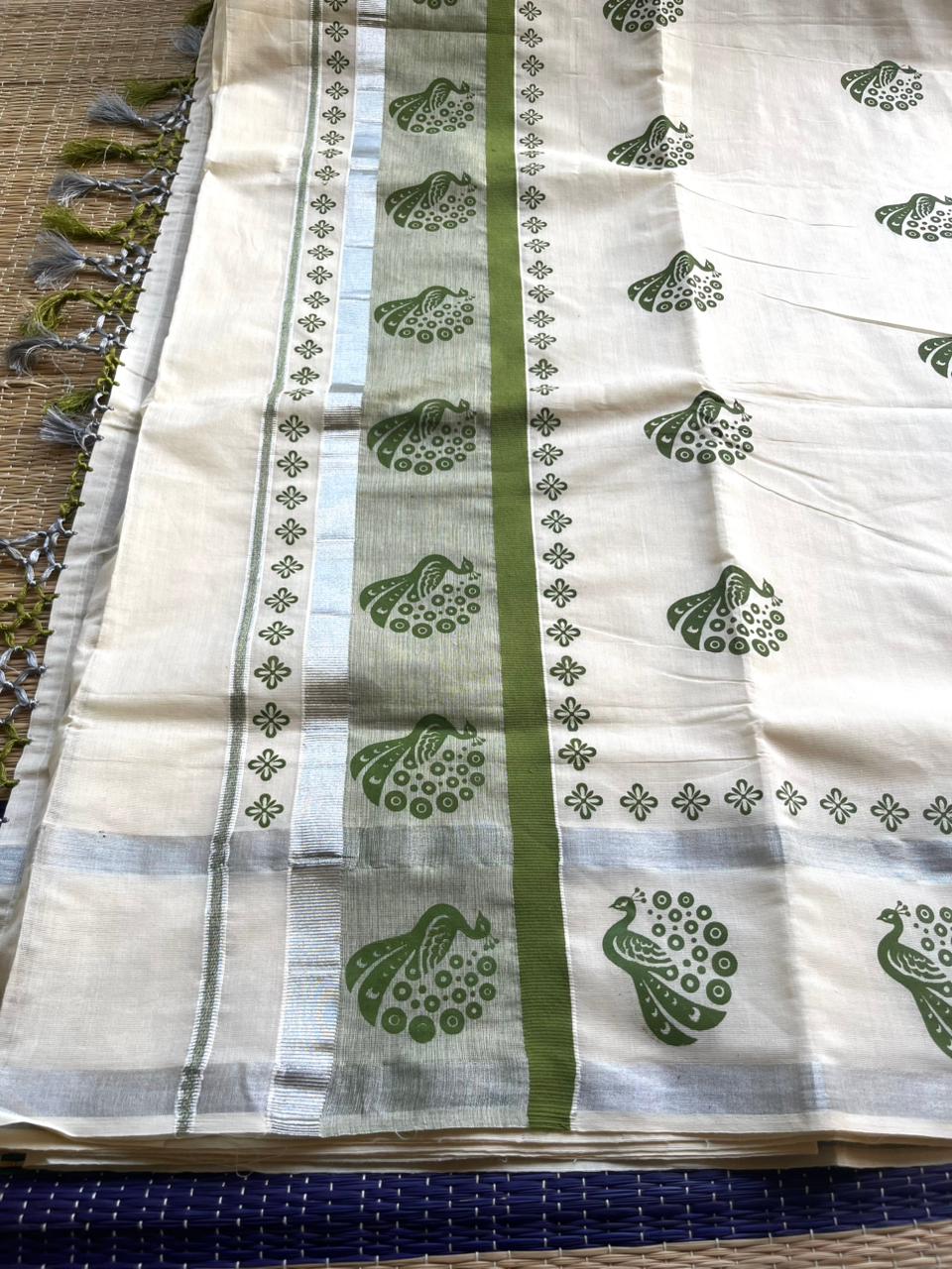 Kerala Cotton Green Saree SL178