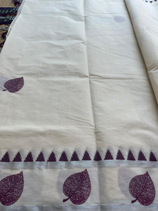 Kerala Cotton Purple Saree SL178