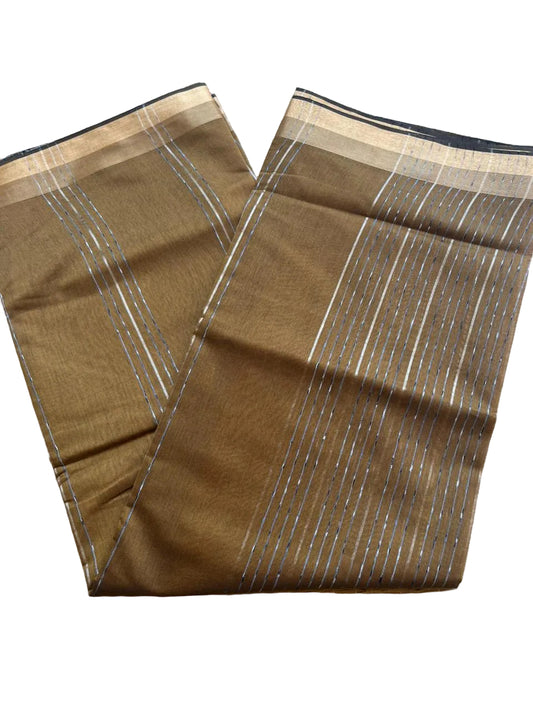 Brown Semi Tussar Saree SL237