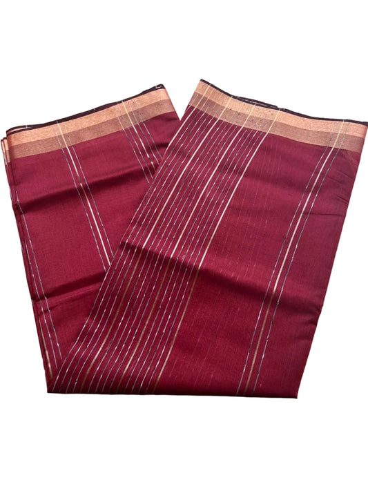 Red  Semi Tussar Saree SL237