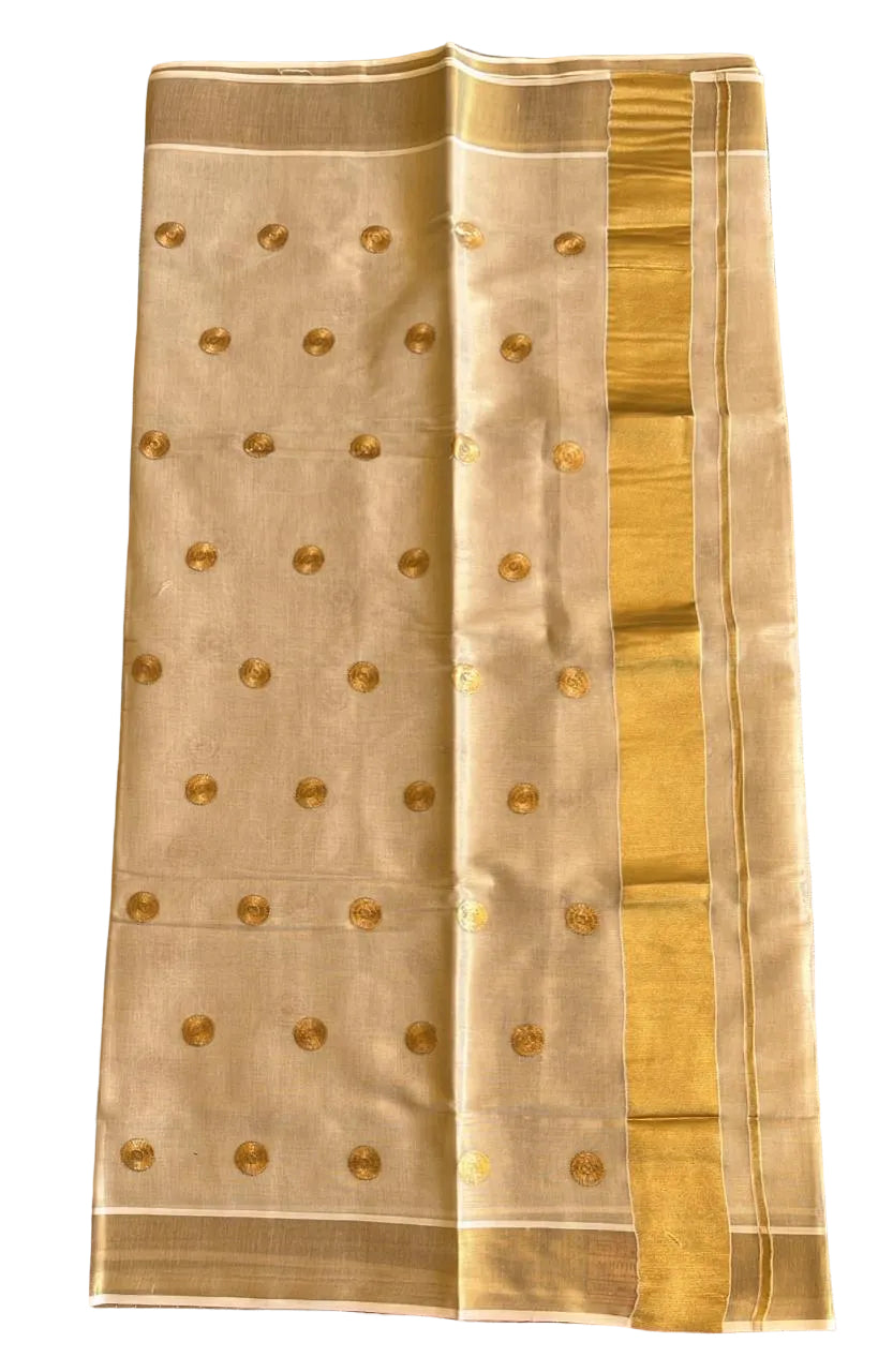 Kerala Tissue Plain Polka Saree SL247