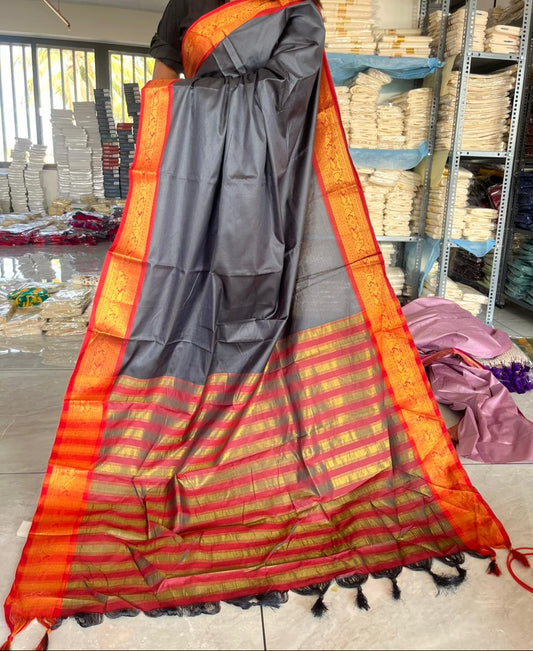 Semi Silk Zari Woven Border Saree SL173
