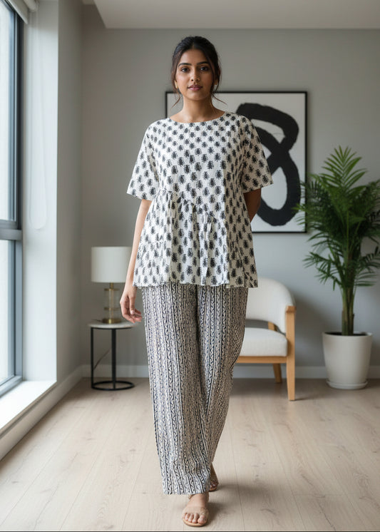 Southloom Cotton Block Printed Co-ord Set For Woman SL304