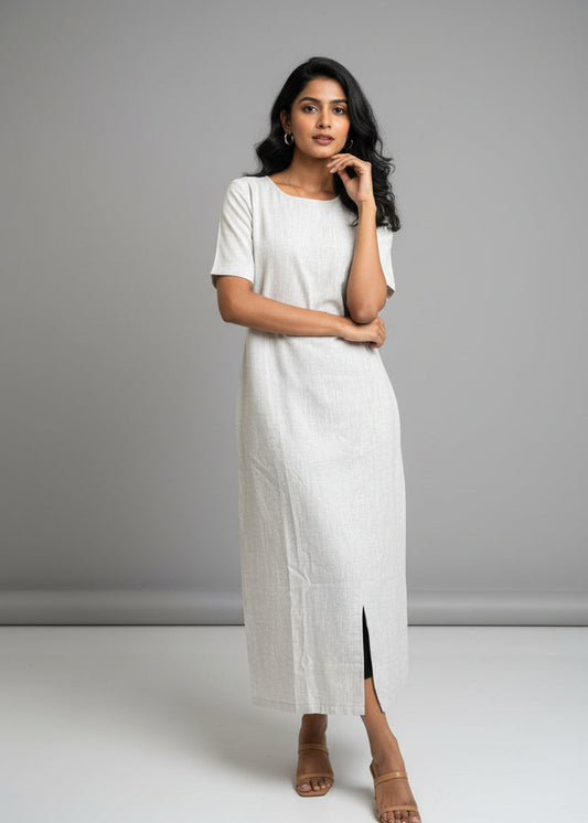 Plain Linen Woman Dress SL293
